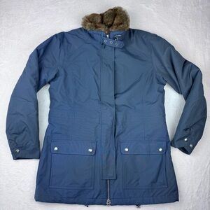 Lands' End women’s parka. Quilted lining. Removable fur trim. Size XS